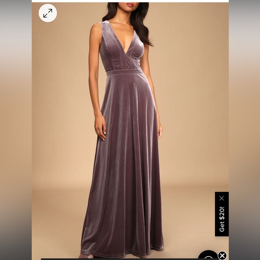 Dusty Purple Velvet Maxi Dress